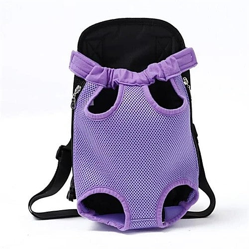 Breathable pet travel backpack — purple color variant