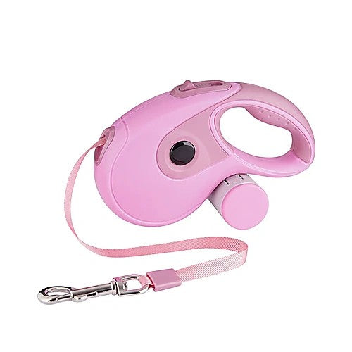 Automatic retractable pet leash — pink color variant