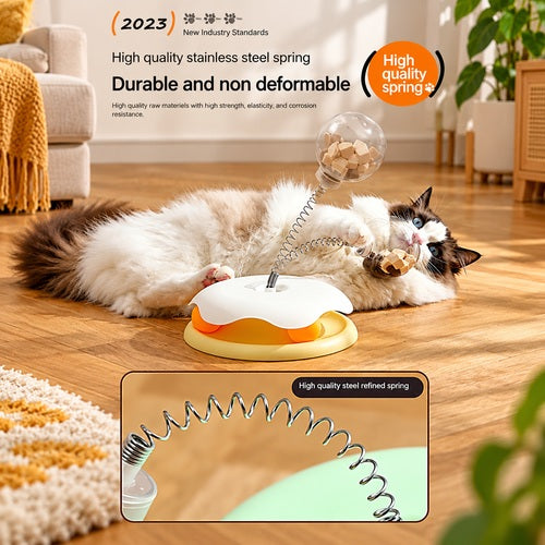 Cat leaky treat ball — cat playing treat ball