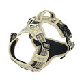 Durable waterproof pet harness with vertical handle — beige color variant