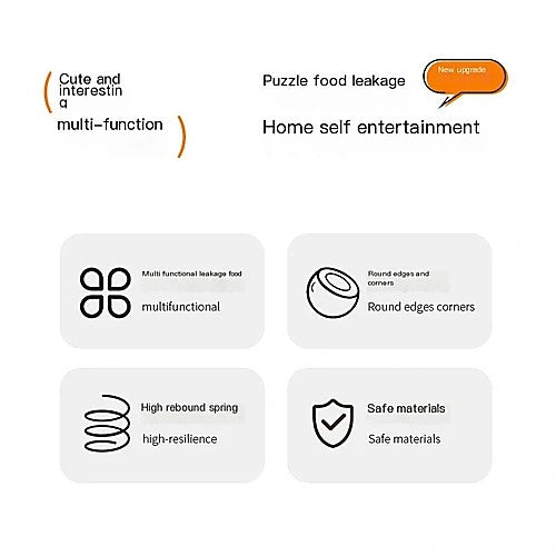 Cat leaky treat ball — multi-function puzzle food leakage infographic
