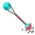Suction cup interactive ball toy for dogs —light blue with treats