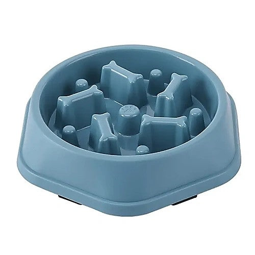 Slow feeder pet bowl — blue color variant