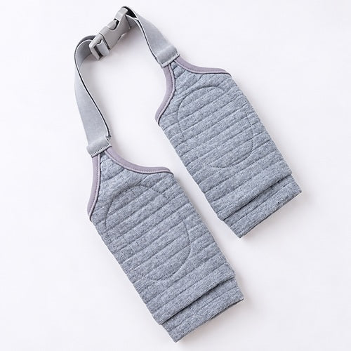 Dog knee protector pad — grey vest style close-up